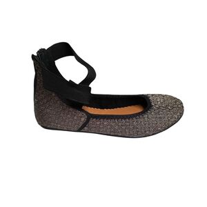 NEW Bernie Mev Wrap Around Woven Ballet Flats In Metallic Gold EU 37 US 6.5